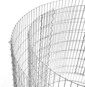 Gabión okrúhly, záhradná dekorácia, strieborná farba