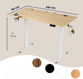 InternetovaZahrada Výškovo nastaviteľný stôl 140x60x117 cm - béžový