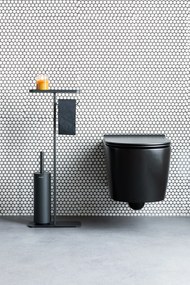 Stojan na toaletný papier a WC štetku MindSet s policou biely