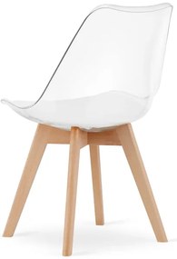 Set troch jedálenských stoličiek MARK  priehľadné (hnedé nohy) (3ks)