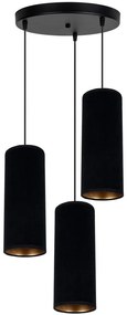 Luster na lanku AVALO 3xE27/60W/230V pr. 35 cm čierna
