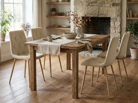 Krémová zamatová stolička LIBRA BUTTER CREAM