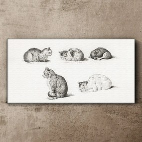 Obraz na plátne Kreslenie zvierat mačiek