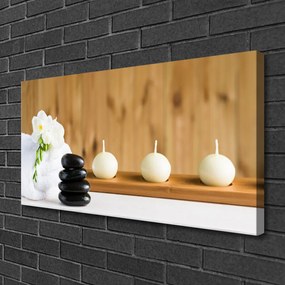 Obraz Canvas Sviece kamene zen kúpele 125x50 cm