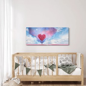 Obraz - Ružový strom srdca (120x50 cm)
