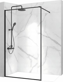Rea - Bler sprchová zástena 80x195cm, 8mm sklo, číre sklo / čierny profil, REA-K7637