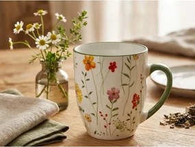 Hrnček Poľné kvety 330 ml, žltý/zelený%