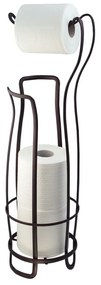 Bronzový oceľový stojan na toaletný papier so zásobníkom InterDesign, 62,5 cm