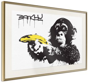 Artgeist Plagát - Banana Gun [Poster] Veľkosť: 30x20, Verzia: Zlatý rám s passe-partout