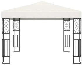 vidaXL Altánok 3x3 m, krémový, látka