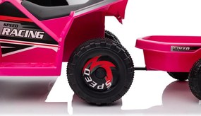 LEAN CARS Ružová batériová štvorkolka XMX630T s prívesom
