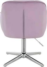 LuxuryForm DESIGN Stolička AVOLA VELUR na striebornom kríži - levanduľa