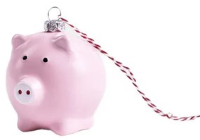 Vianočná ozdoba EVI PINK prasiatko 710209