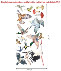 PIPPER. Textilná nálepka na stenu "Les so zvieratkami"