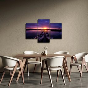 Obraz rybárskych lodí v prístave (90x60 cm)