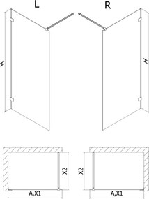 Mexen Lunar sprchová stena ľavá 80 x 200 cm, 8mm číre sklo, chrómová, 830-080-000-01-00-L