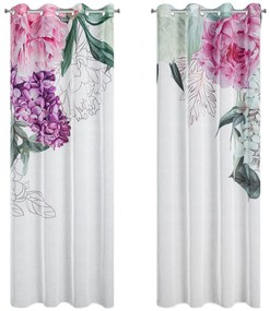 ZÁVES NA KRÚŽKOCH ISA, SADA 2KS 140X260 CM KVETY