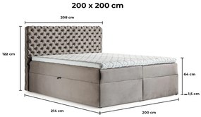 PROXIMA.store - Kontinentálna boxspring posteľ ODESSA ROZMER: 120 x 200 cm