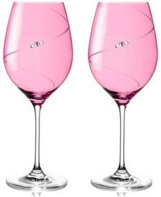 Diamante pohár na červené víno Silhouette City Pink s kryštálmi Swarovski 470 ml 2KS