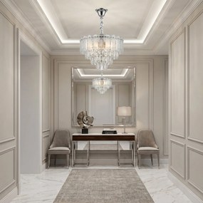 Toolight Toolight, krištáľová závesná lampa Ø40 cm, 5×E14, SWE087-CP, chrómová, OSW-30214
