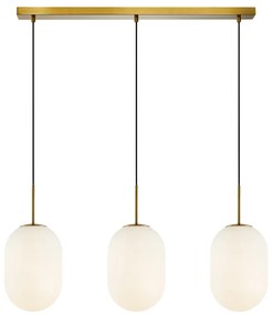 Závesné svietidlo Alias, 3x biele sklenené tienidlo, g