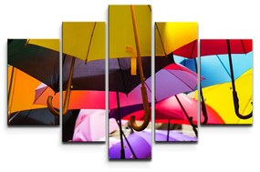 Sablio Obraz - 5-dílný Dáždniky - 125x90 cm