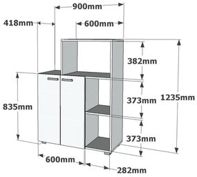 Kuchynská skrinka PARS 90 cm biela