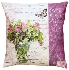 Vankúšová obliečka Vintage ruže 40x40 cm
