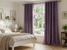 Zatemňovací záves DUNES VELVET 140x250 cm, fialový Zavesenie: Kovové krúžky