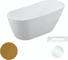 Besco Akrylátová voľne stojaca vaňa Melody Glam Z 150x80 (170x80) BESCO-Typ výpuste: Click-Clack s prepadom, čierna, BESCO-Rozmery: 170x80, BESCO-Far…