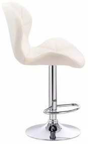 LuxuryForm DESIGN Barová stolička LIVIO VELUR na striebornom tanieri - krémová