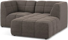 Hnedá rohová pohovka z textílie buklé (pravý roh/s leňoškou) Aloha – Makamii