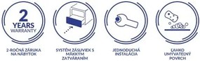 Cersanit Tirso, závesná umývadlová skrinka 994x447x572 mm + keramické umývadlo, zelená matná, S801-546