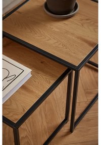 Sada konferenčných stolíkov SARON 2 ks dub/čierna