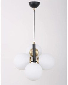 Biele/čierne závesné svietidlo so skleneným tienidlom ø 15 cm Forte – Squid Lighting