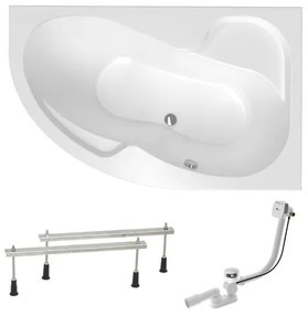 Asymetrická vaňa Laguna Fortuna Plus 150x100 cm akrylát pravá SIKOFO1500PAPN, 1 ks