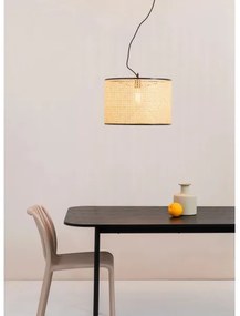 FARO 64314-49 - Luster na lanku MAMBO 1xE27/15W/230V pr. 45 cm ratan/čierna