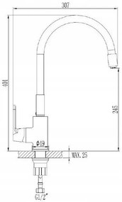 Invena Tesalia, 1-komorový granitový drez 440x400x160 mm a drezová batéria Joga Plus, čierna škvrnitá, INV-AZ-01-041-SET