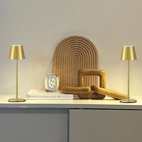 Toolight Toolight, dotyková LED nočná stolná lampa 5W, 3 farby svetla, USB napájanie, APP1364-T GOLD, zlatá lesklá, OSW-08627