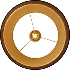 Moderné stropné svietidlo čierne so zlatom 47 cm Duo tienidlo - Combi