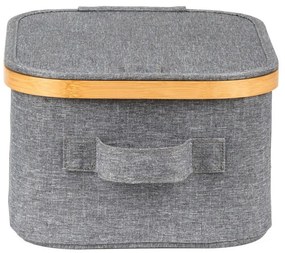 Úložný box G21 24 x 30 x 15 cm, bambusový s vekom, sivý
