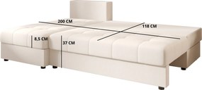 Rozkladacia obojstranná sedacia súprava do L VENORIA SLIM 200x143 cm, béžová + 2 vankúšiky ZDARMA