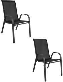 Set dvoch záhradných stoličiek SOFIA čierne (2 ks)