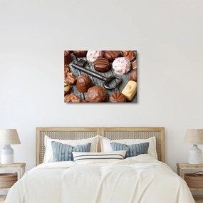 Obraz čokolády a kľúče (70x50 cm)