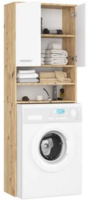 Kúpeľňová skrinka nad práčku FIN 2D dub artisan / biela