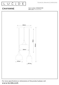 Lucide 05446/13/30 - Závesný luster na lanku CHAYANNE 3xE14/10W/230V