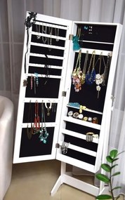 Biela šperkovnica so zrkadlom 119,5 x 35 x 8,7 cm