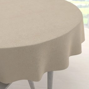 Biante Okrúhly obrus/imitácia brúsenej kože Alcantara ALC-007 Krémovo béžový Ø 100 cm