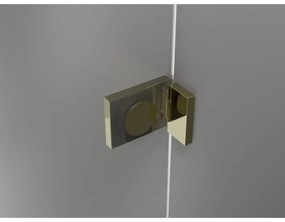 Mexen Lunar-F, 1-krídlový sprchový kút so skladacími dverami, ľavý, 100 x 100 cm, 8mm číre sklo, zlatý lesklý profil, 836-100100-50-00-L