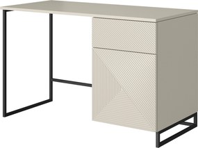 Písací stôl Asha 120 cm so zásuvkou - kašmír / čierna konštrukcia